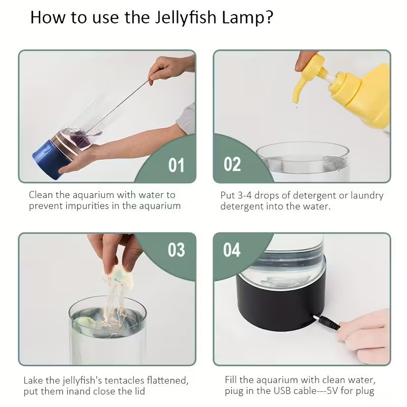 Color-Changing Jellyfish Lamp – USB Powered LED Aquarium Light