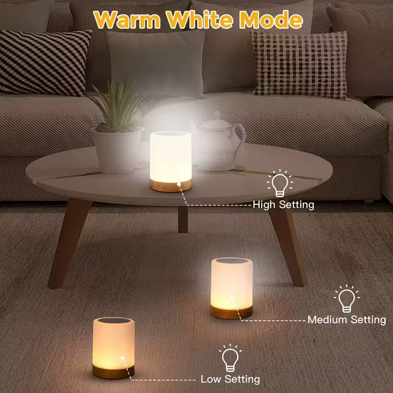 Versatile Touch-Control Night Lamp – USB Rechargeable, Adjustable Color & Brightness