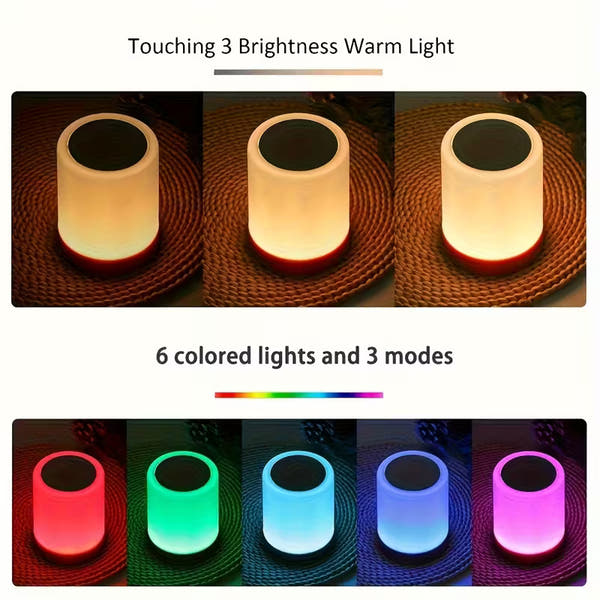Versatile Touch-Control Night Lamp – USB Rechargeable, Adjustable Color & Brightness