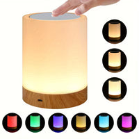 Versatile Touch-Control Night Lamp – USB Rechargeable, Adjustable Color & Brightness