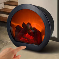 Simulated Flame Fireplace Lamp – Battery-Powered Vintage