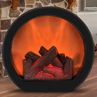 Simulated Flame Fireplace Lamp – Battery-Powered Vintage