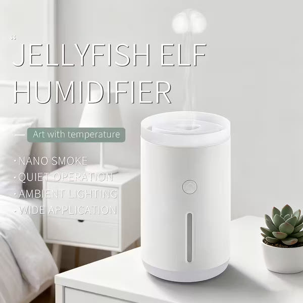 Jellyfish Mist Humidifier – USB Powered, Quiet Operation with Auto Shut-Off & Water Protection