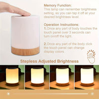 Versatile Touch-Control Night Lamp – USB Rechargeable, Adjustable Color & Brightness